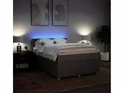 Clicnbuy Cama box spring con colchón tela gris taupe 140x200 cm
