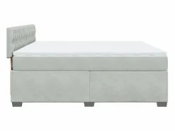 Outlet Clicnbuy Cama box spring con colchón terciopelo claro 180x200 cm Gris