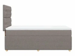 Clicnbuy Cama box spring con colchón tela gris taupe 90x190 cm