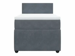 Clicnbuy Cama box spring con colchón terciopelo oscuro 90x190 cm