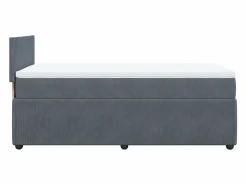 Clicnbuy Cama box spring con colchón terciopelo oscuro 90x190 cm