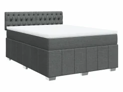 Discount Clicnbuy Cama box spring con colchón tela oscuro 160x200 cm Gris