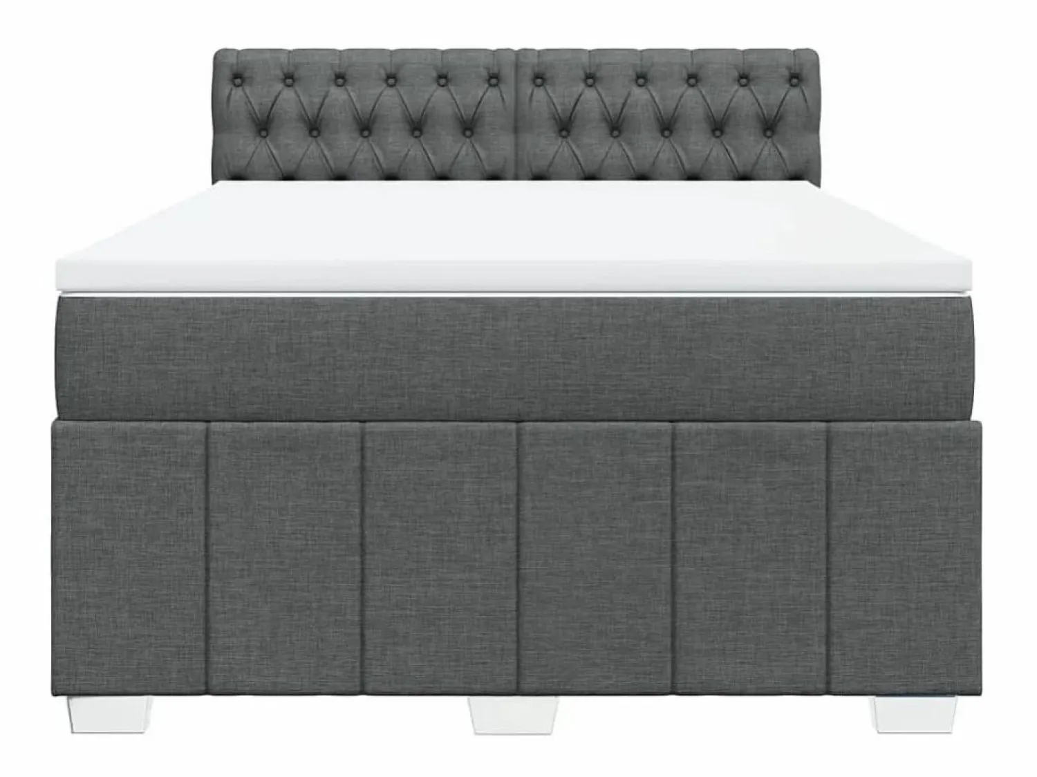 Discount Clicnbuy Cama box spring con colchón tela oscuro 160x200 cm Gris