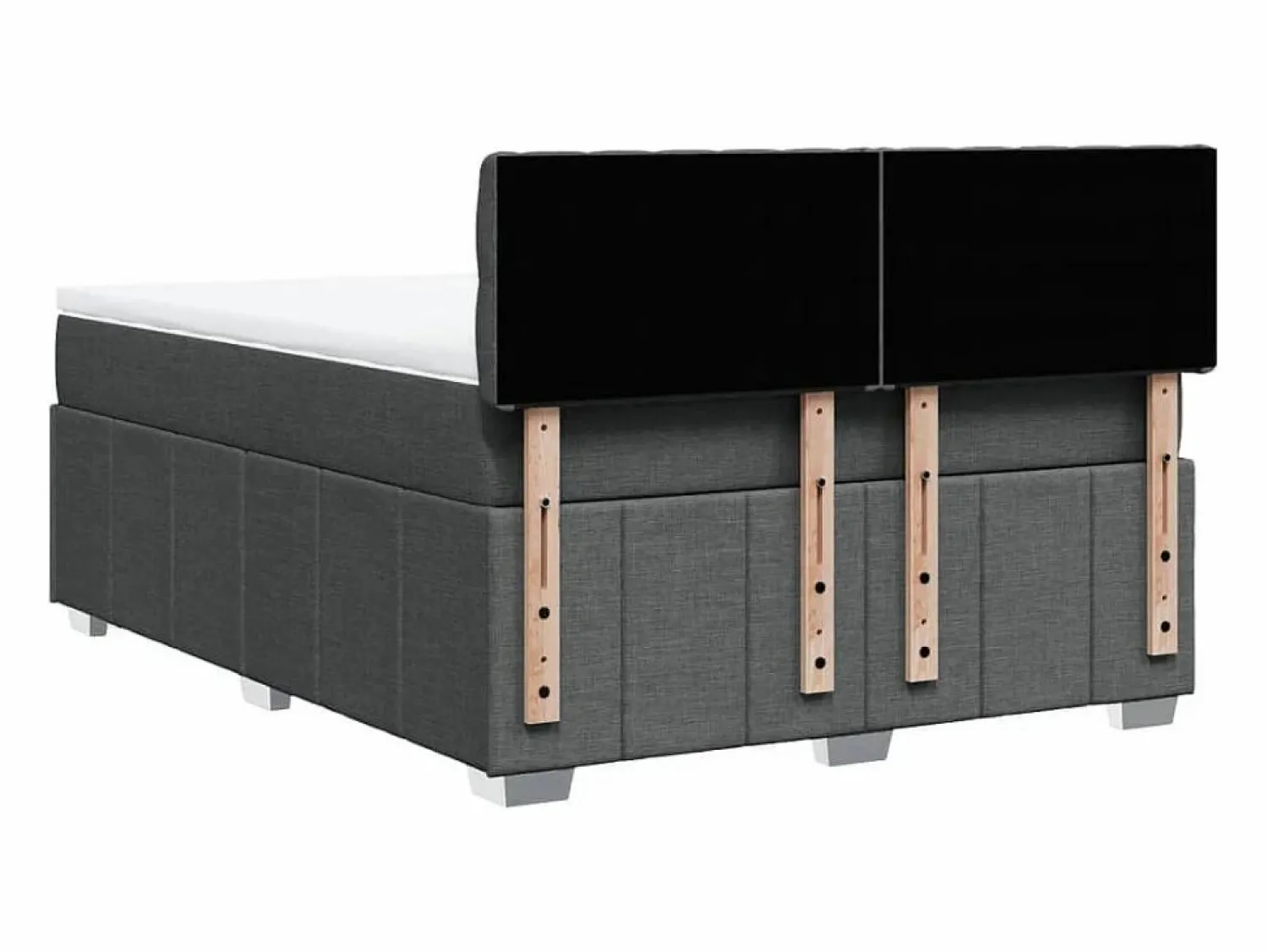 Discount Clicnbuy Cama box spring con colchón tela oscuro 160x200 cm Gris