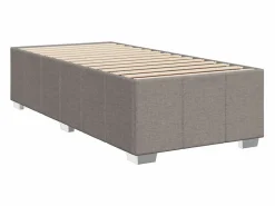 Clicnbuy Cama box spring con colchón tela gris taupe 90x190 cm