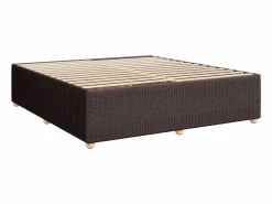 Discount Cama box spring con colchón tela marrón oscuro 200x200 cm Base De Cama De Láminas