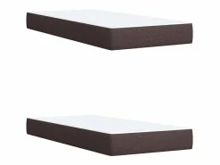 Discount Cama box spring con colchón tela marrón oscuro 200x200 cm Base De Cama De Láminas