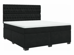 Online Clicnbuy Cama box spring con colchón terciopelo 180x200 cm Negro