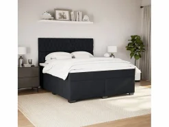 Online Clicnbuy Cama box spring con colchón terciopelo 180x200 cm Negro