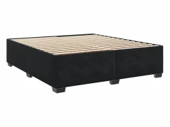Online Clicnbuy Cama box spring con colchón terciopelo 180x200 cm Negro
