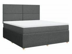 Best Clicnbuy Cama box spring con colchón tela oscuro 180x200 cm Gris