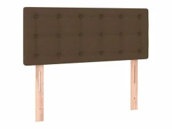 New Clicnbuy Cama box spring con colchón y LED tela marrón oscuro 120x200 cm Marru00f3n