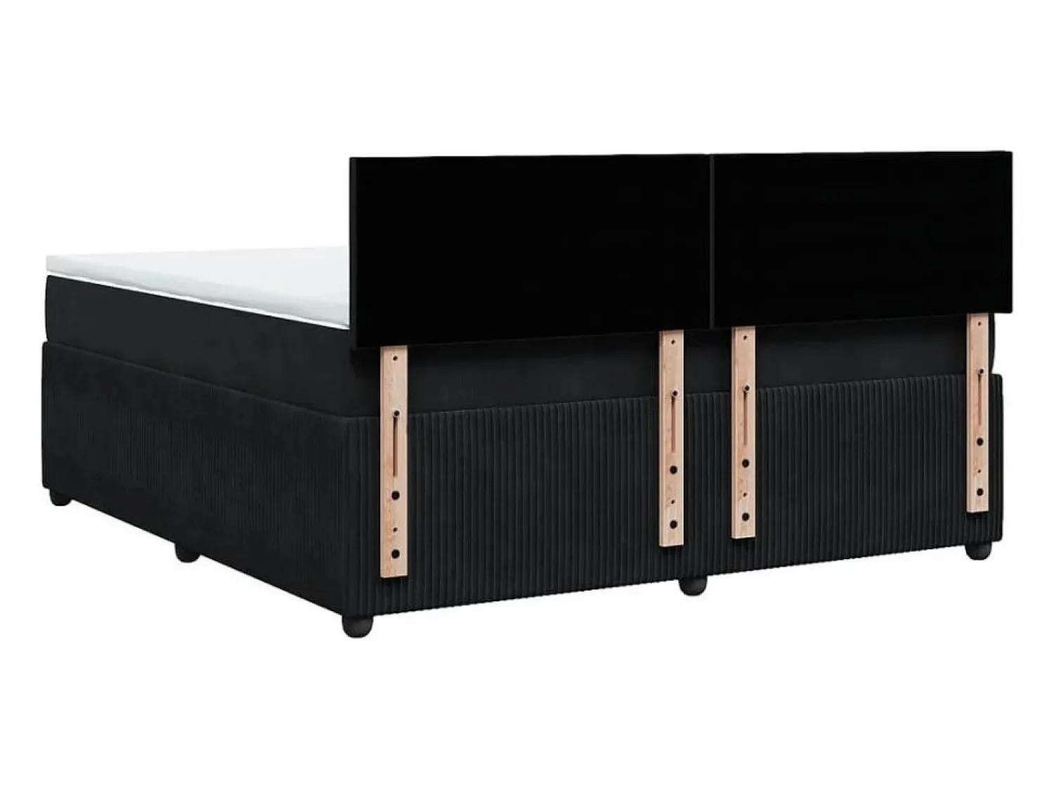 Outlet Clicnbuy Cama box spring con colchón terciopelo 180x200 cm Negro