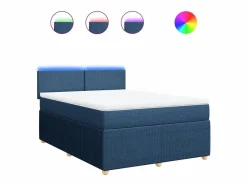 Clicnbuy Cama box spring con colchón tela 160x200 cm