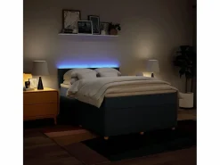 Clicnbuy Cama box spring con colchón tela 160x200 cm