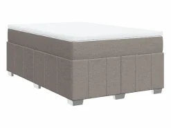 Outlet Clicnbuy Cama box spring con colchón tela gris taupe 120x190 cm Topo