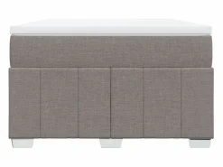 Outlet Clicnbuy Cama box spring con colchón tela gris taupe 120x190 cm Topo