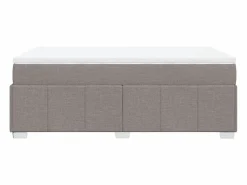 Outlet Clicnbuy Cama box spring con colchón tela gris taupe 120x190 cm Topo