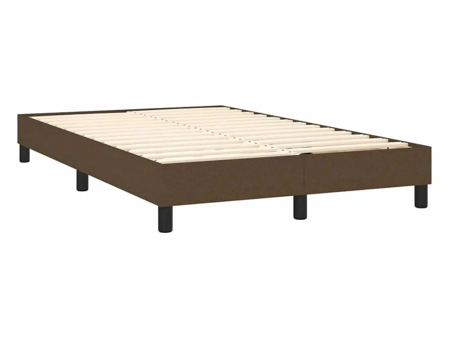 Clicnbuy Cama box spring con colchón y LED tela marrón oscuro 120x190 cm