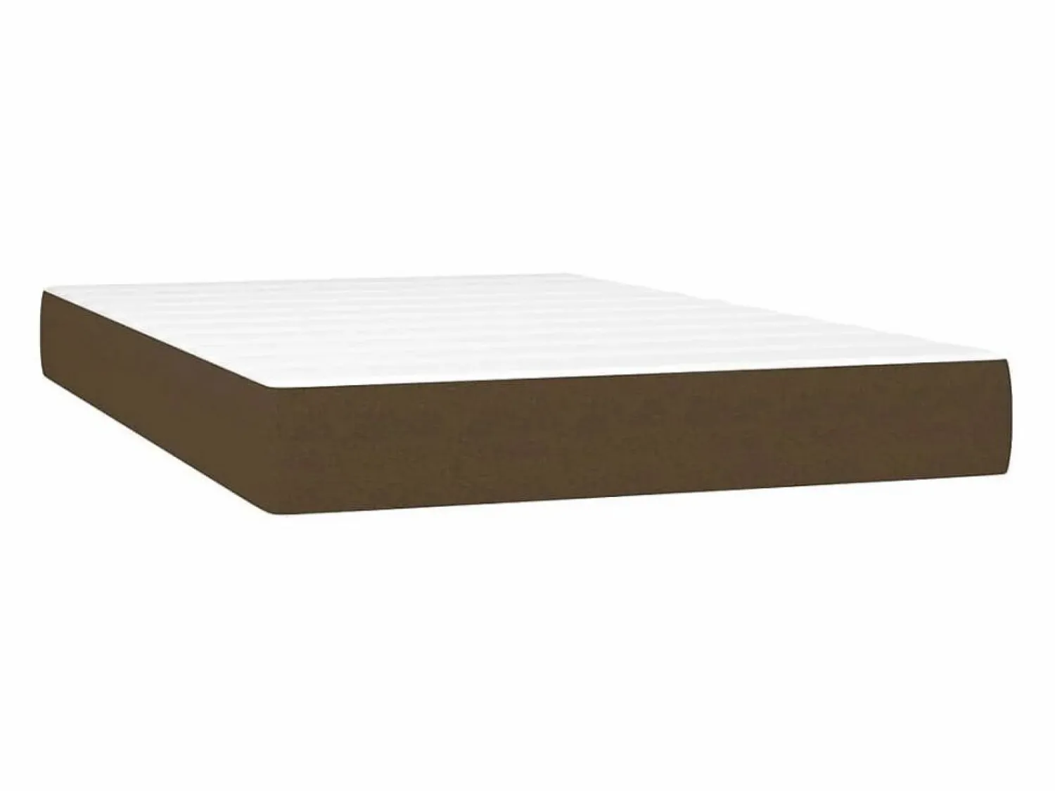 Clicnbuy Cama box spring con colchón y LED tela marrón oscuro 120x190 cm