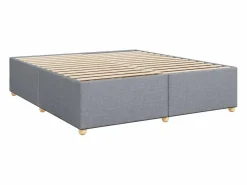 Clicnbuy Cama box spring con colchón tela claro 180x200 cm Gris