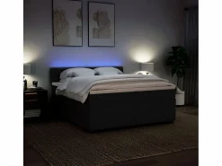 New Clicnbuy Cama box spring con colchón tela 200x200 cm Negro
