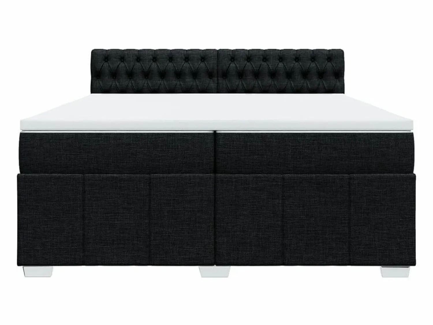 New Clicnbuy Cama box spring con colchón tela 200x200 cm Negro