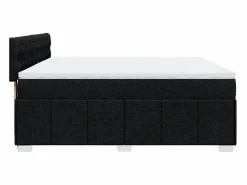 New Clicnbuy Cama box spring con colchón tela 200x200 cm Negro