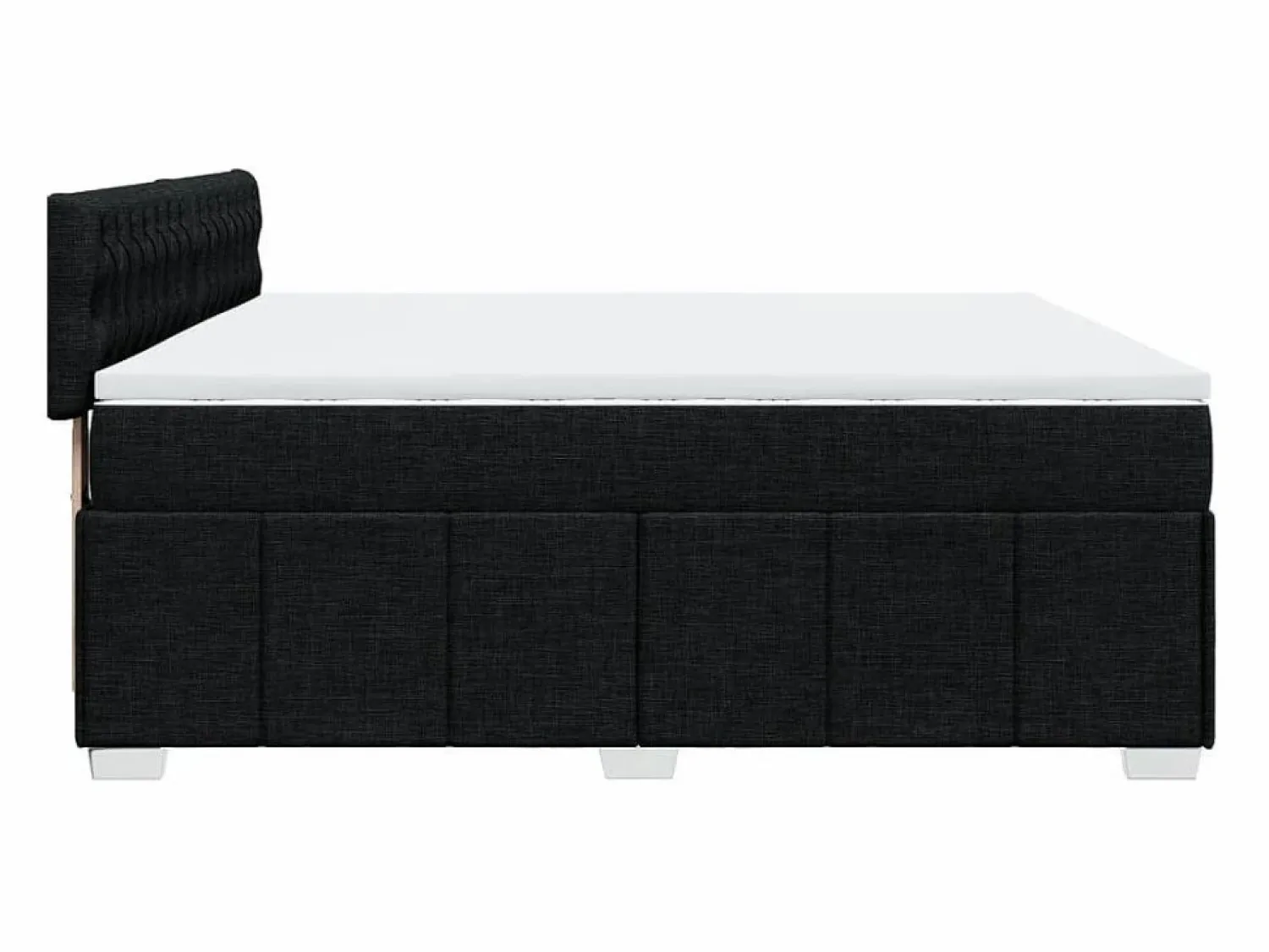 New Clicnbuy Cama box spring con colchón tela 200x200 cm Negro