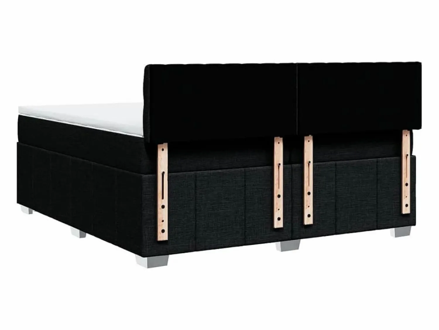 New Clicnbuy Cama box spring con colchón tela 200x200 cm Negro