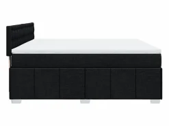 Outlet Clicnbuy Cama box spring con colchón tela 180x200 cm Negro