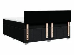 Outlet Clicnbuy Cama box spring con colchón tela 180x200 cm Negro