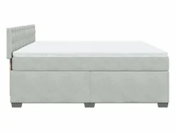 New Cama box spring con colchón terciopelo claro 180x200 cm Base De Cama De Láminas|Somier - 180X200Cm