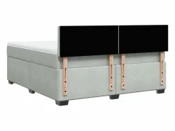 New Cama box spring con colchón terciopelo claro 180x200 cm Base De Cama De Láminas|Somier - 180X200Cm