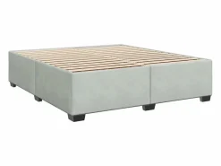 New Cama box spring con colchón terciopelo claro 180x200 cm Base De Cama De Láminas|Somier - 180X200Cm
