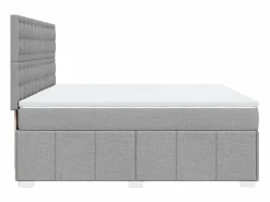 Cama box spring con colchón tela claro 180x200 cm Somier - 180X200Cm