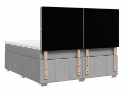 Cama box spring con colchón tela claro 180x200 cm Somier - 180X200Cm