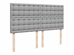 Cama box spring con colchón tela claro 180x200 cm Somier - 180X200Cm