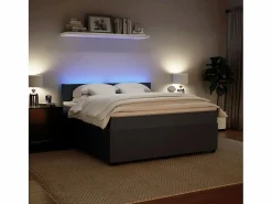 Sale Cama box spring con colchón terciopelo oscuro 180x200 cm Somier - 180X200Cm