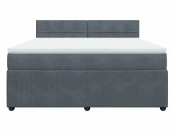Sale Cama box spring con colchón terciopelo oscuro 180x200 cm Somier - 180X200Cm