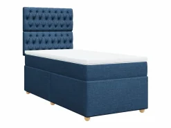 Clicnbuy Cama box spring con colchón tela 100x200 cm