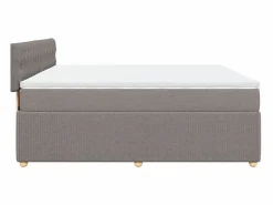 Online Cama box spring con colchón tela gris taupe 180x200 cm Somier - 180X200Cm