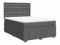 Sale Cama box spring con colchón tela oscuro 160x200 cm Somier - 160X200Cm
