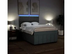 Sale Cama box spring con colchón tela oscuro 160x200 cm Somier - 160X200Cm