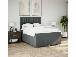 Sale Cama box spring con colchón tela oscuro 160x200 cm Somier - 160X200Cm