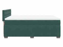 Clicnbuy Cama box spring con colchón terciopelo oscuro 160x200 cm