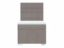 Clicnbuy Cama box spring con colchón tela gris taupe 90x190 cm