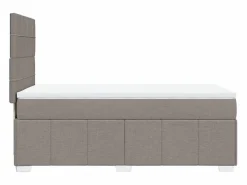Clicnbuy Cama box spring con colchón tela gris taupe 90x190 cm