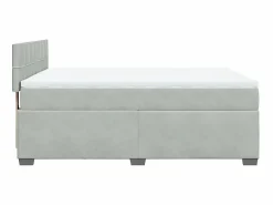 Clicnbuy Cama box spring con colchón terciopelo claro 160x200 cm