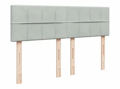 Clicnbuy Cama box spring con colchón terciopelo claro 160x200 cm